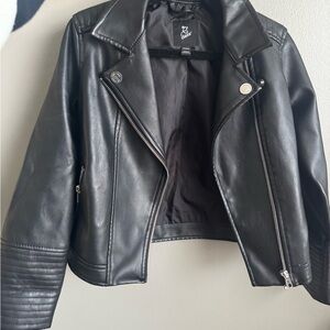 Kids Black Faux Leather Jacket
